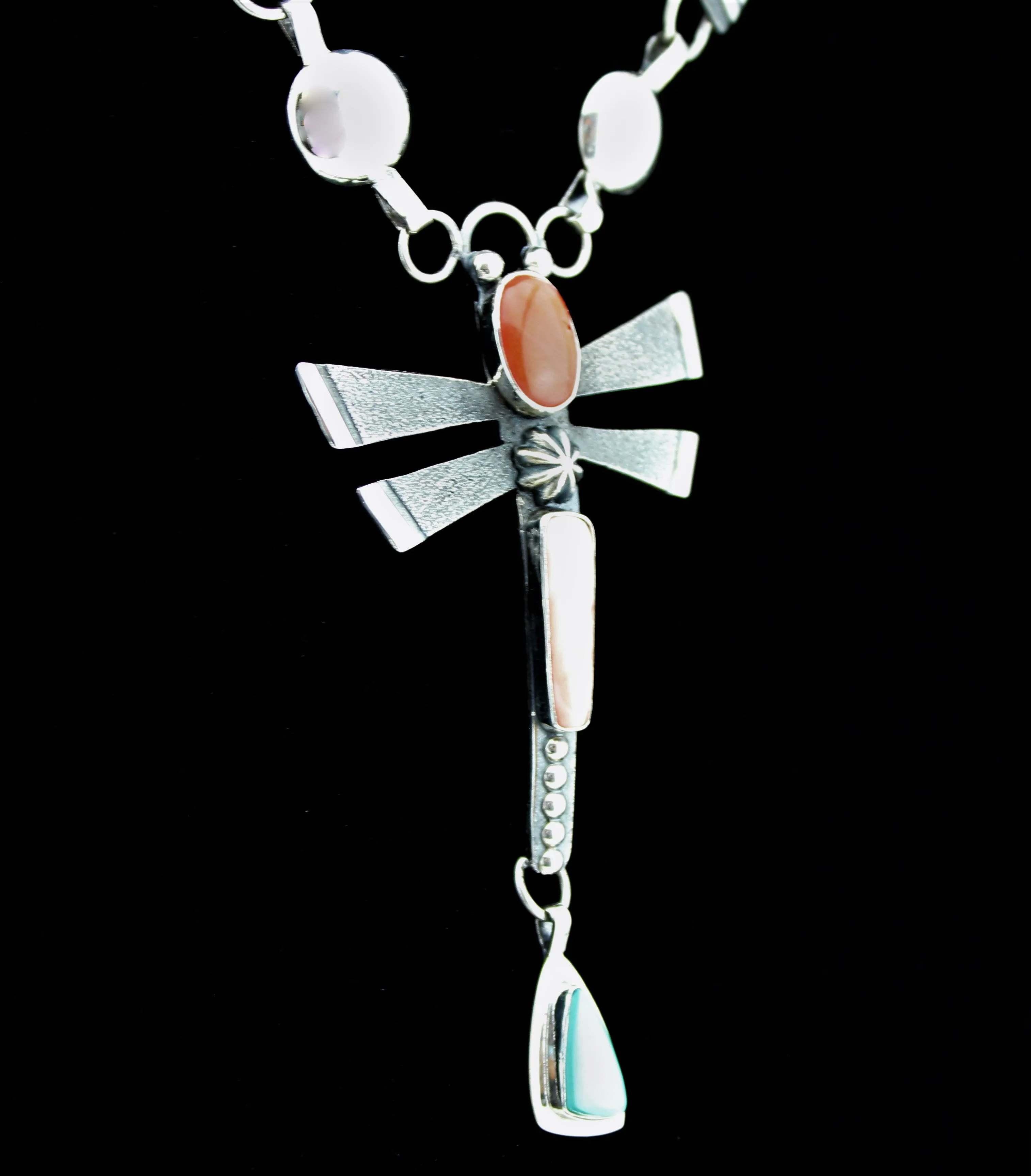 Jack Tom Sterling Silver Dragonfly Necklace and Earrings