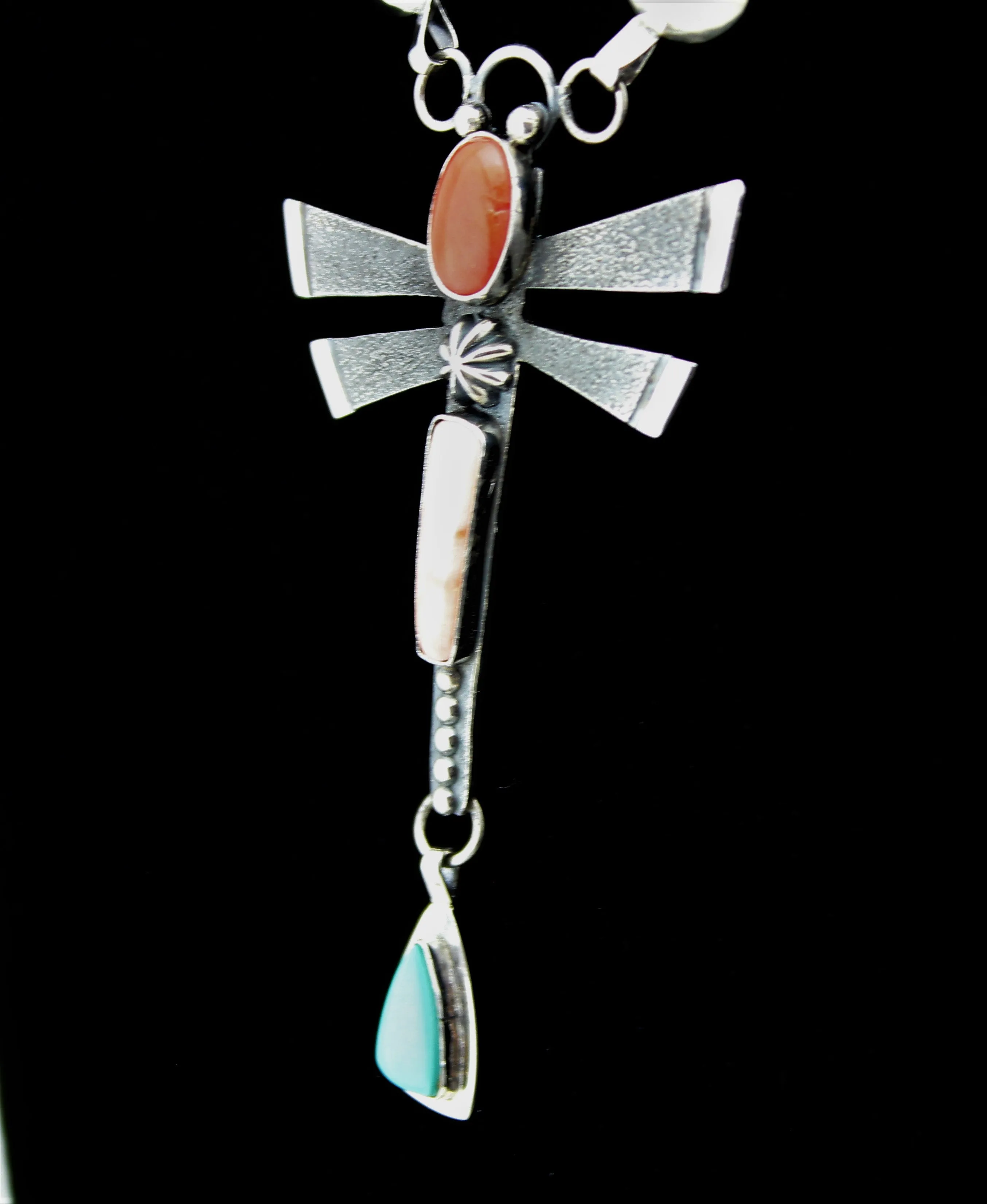 Jack Tom Sterling Silver Dragonfly Necklace and Earrings