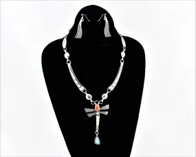 Jack Tom Sterling Silver Dragonfly Necklace and Earrings