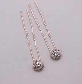 Karina Crystal Flower Hairpin Set of 3