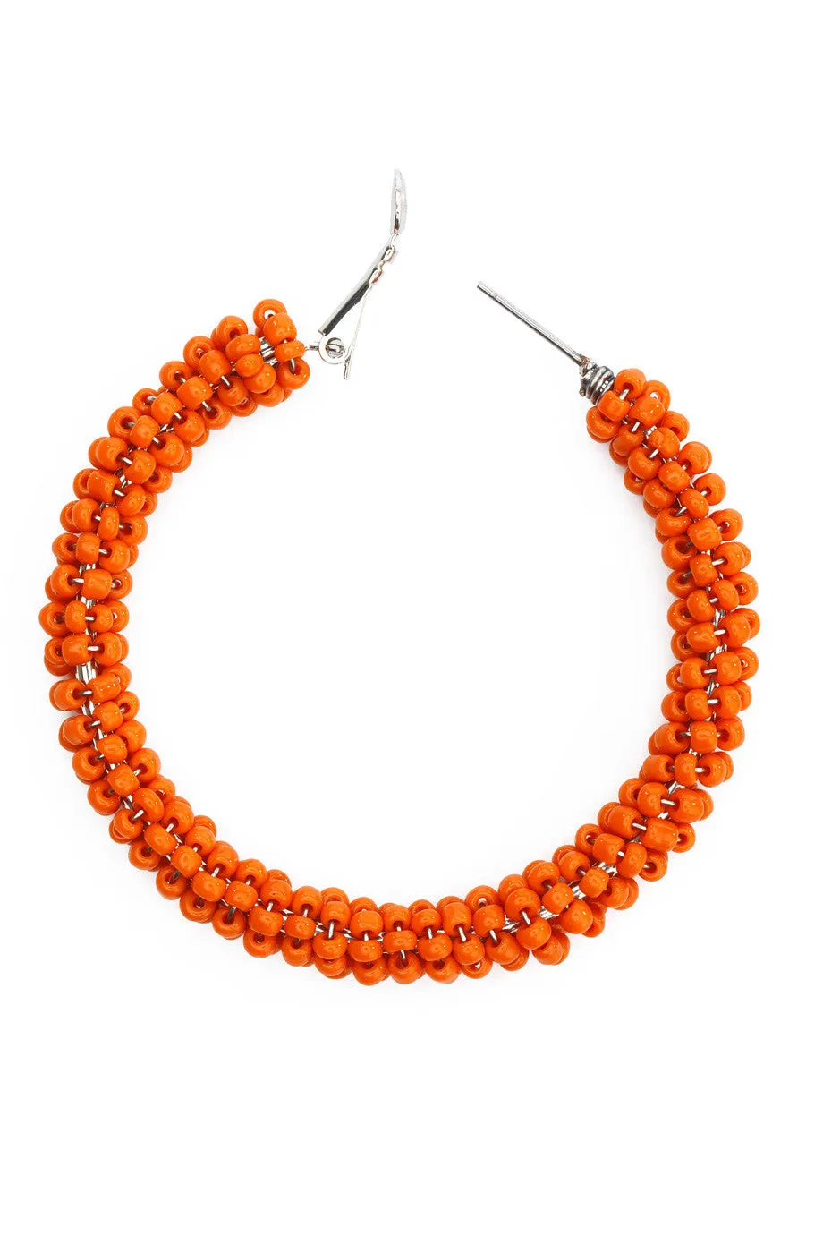 KENNETH JAY LANE CORAL Beads Hoop Earrings