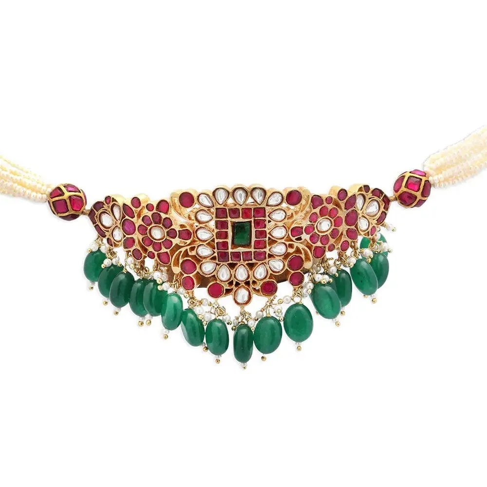 Kundan Jadau Silver Choker