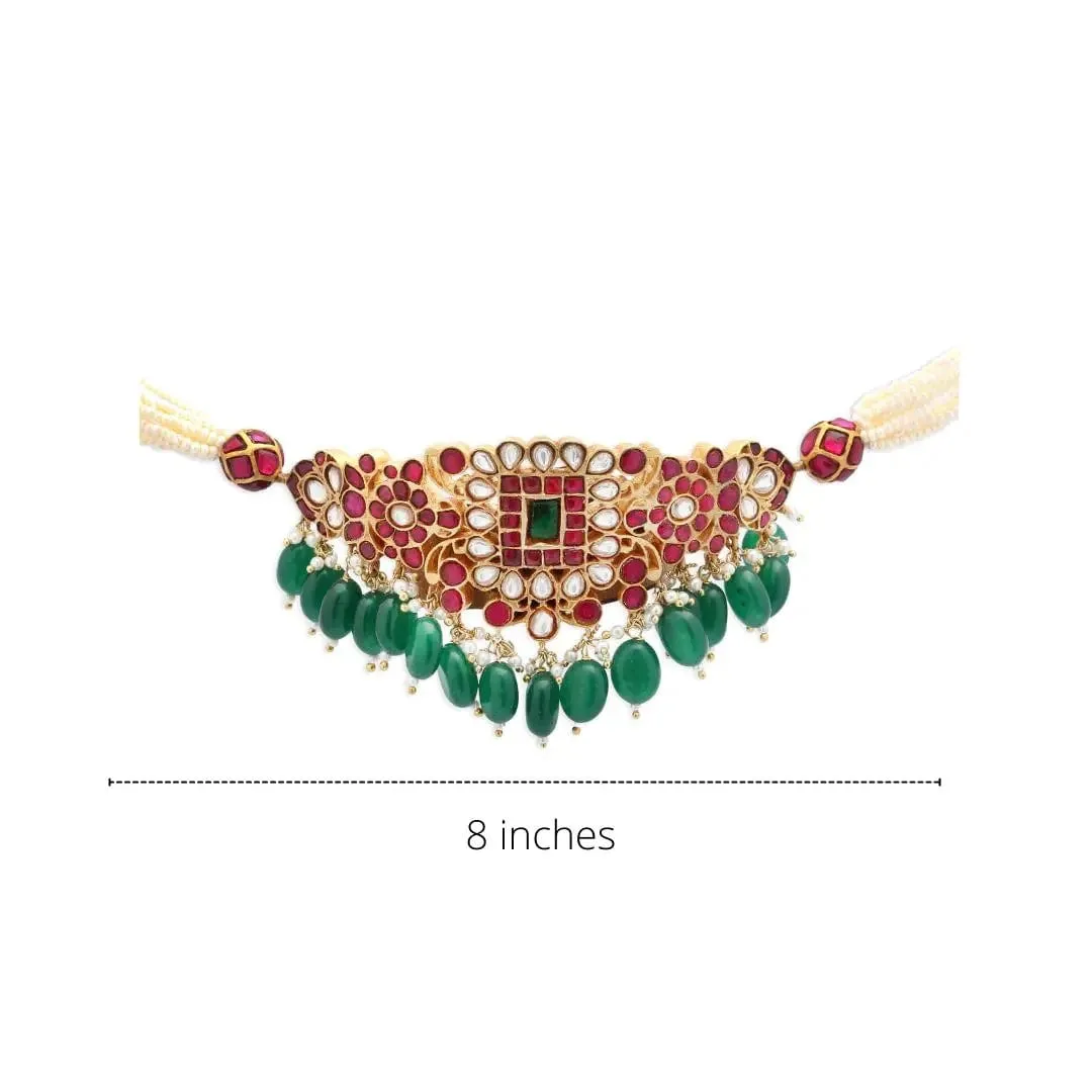 Kundan Jadau Silver Choker