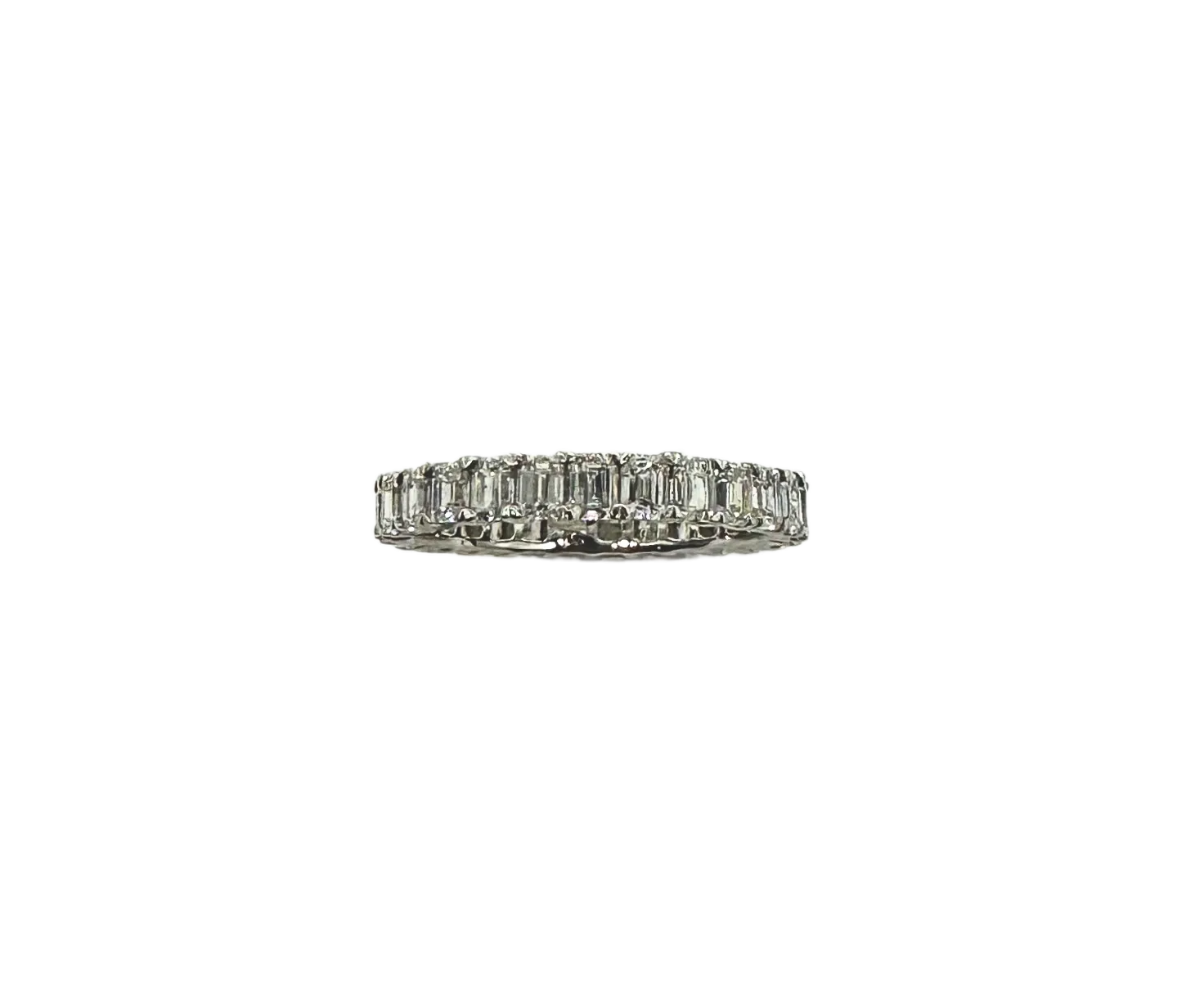 Lab-Created 2.30 ctw Emerald Cut Diamond Eternity Band in 14k White Gold