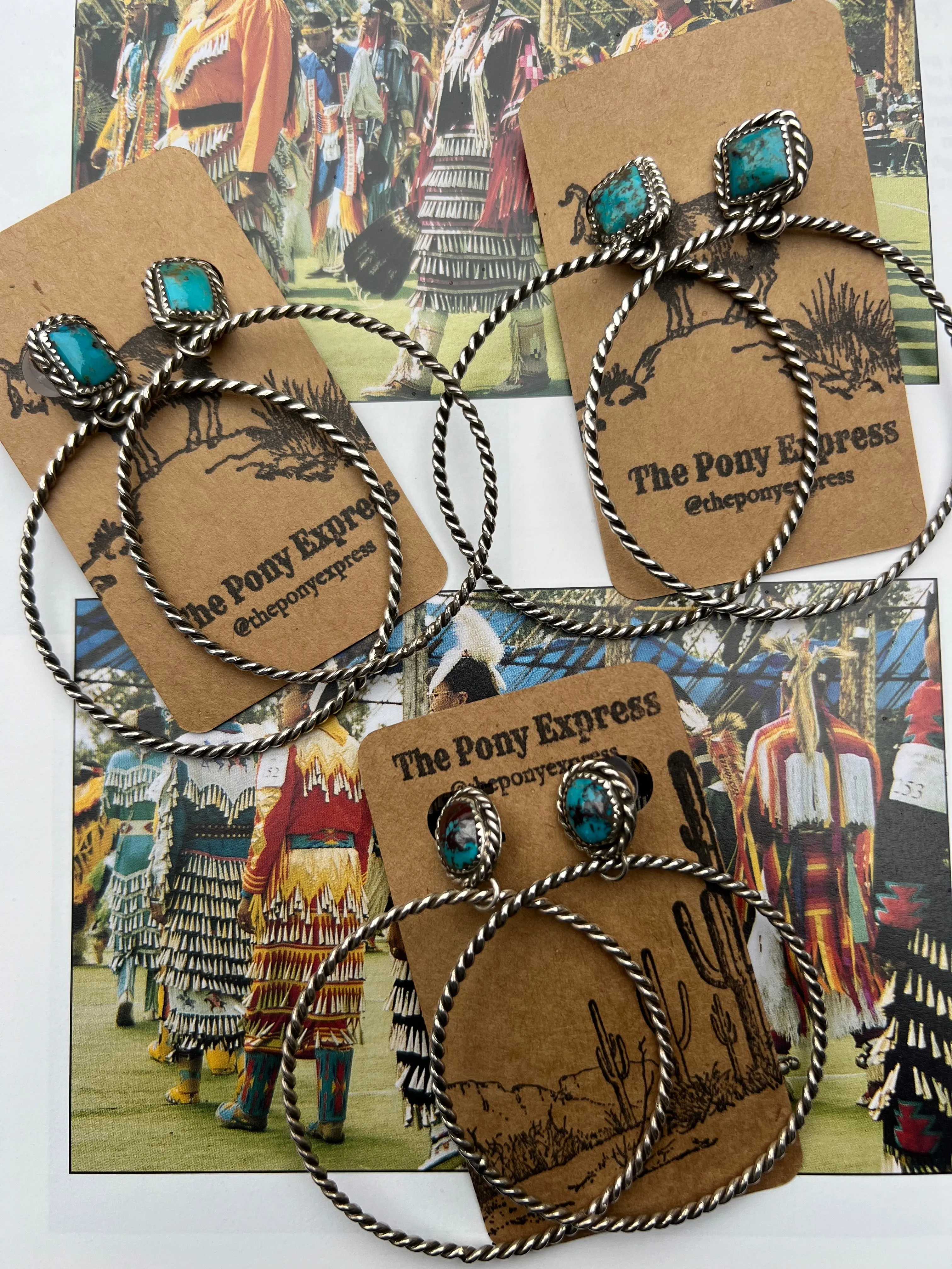 Lasso Turquoise Nugget Hoops