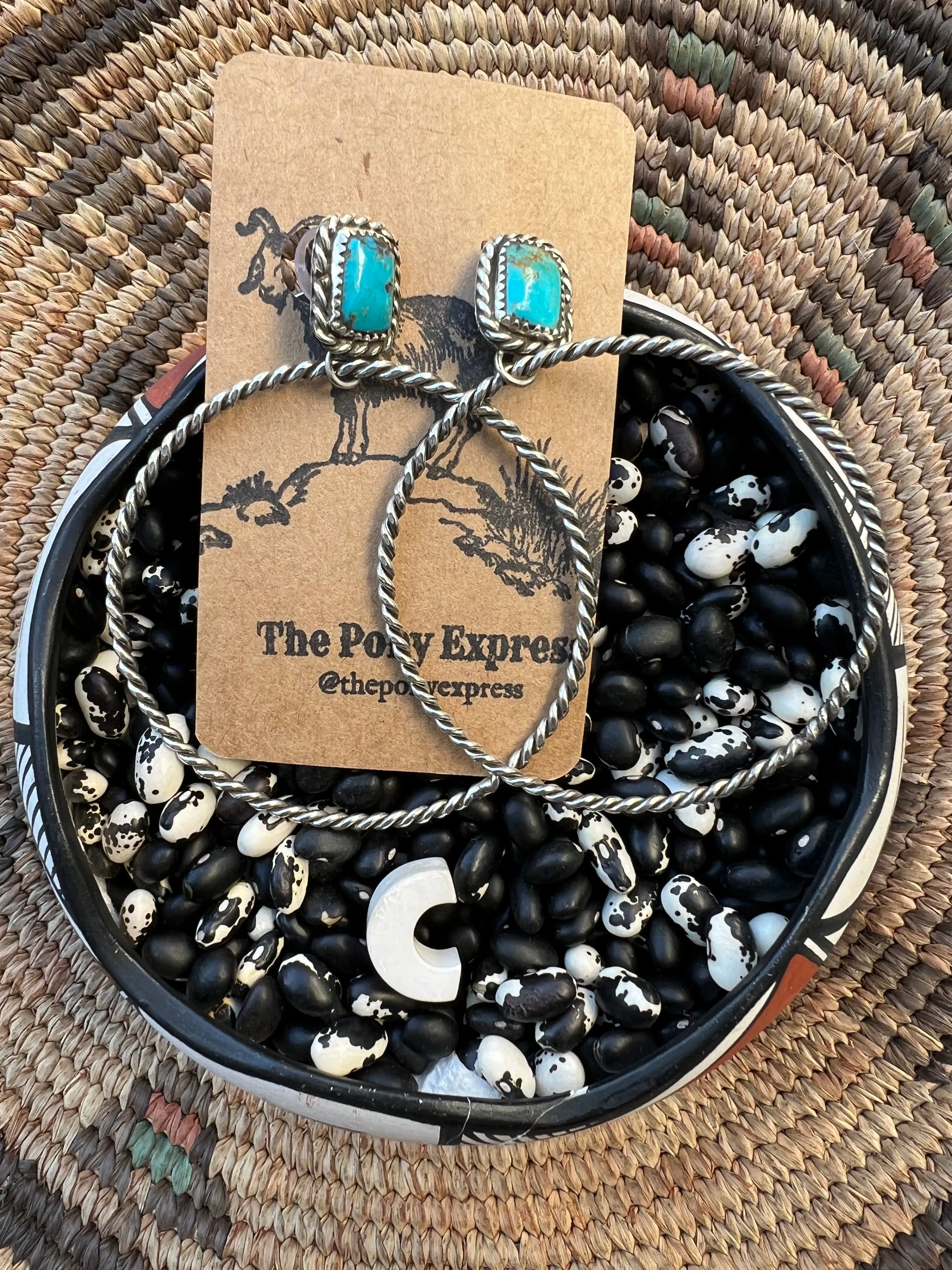 Lasso Turquoise Nugget Hoops