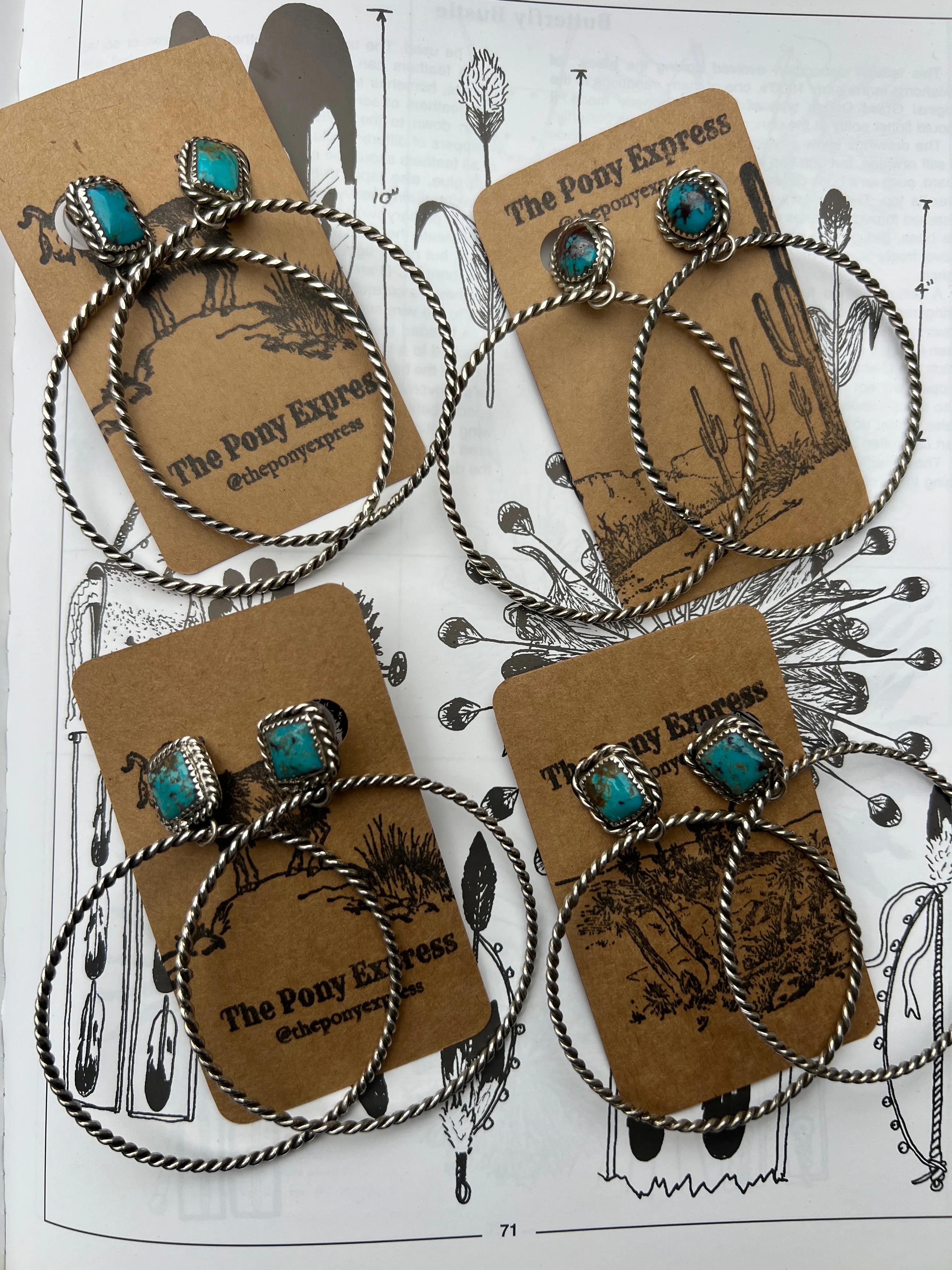 Lasso Turquoise Nugget Hoops