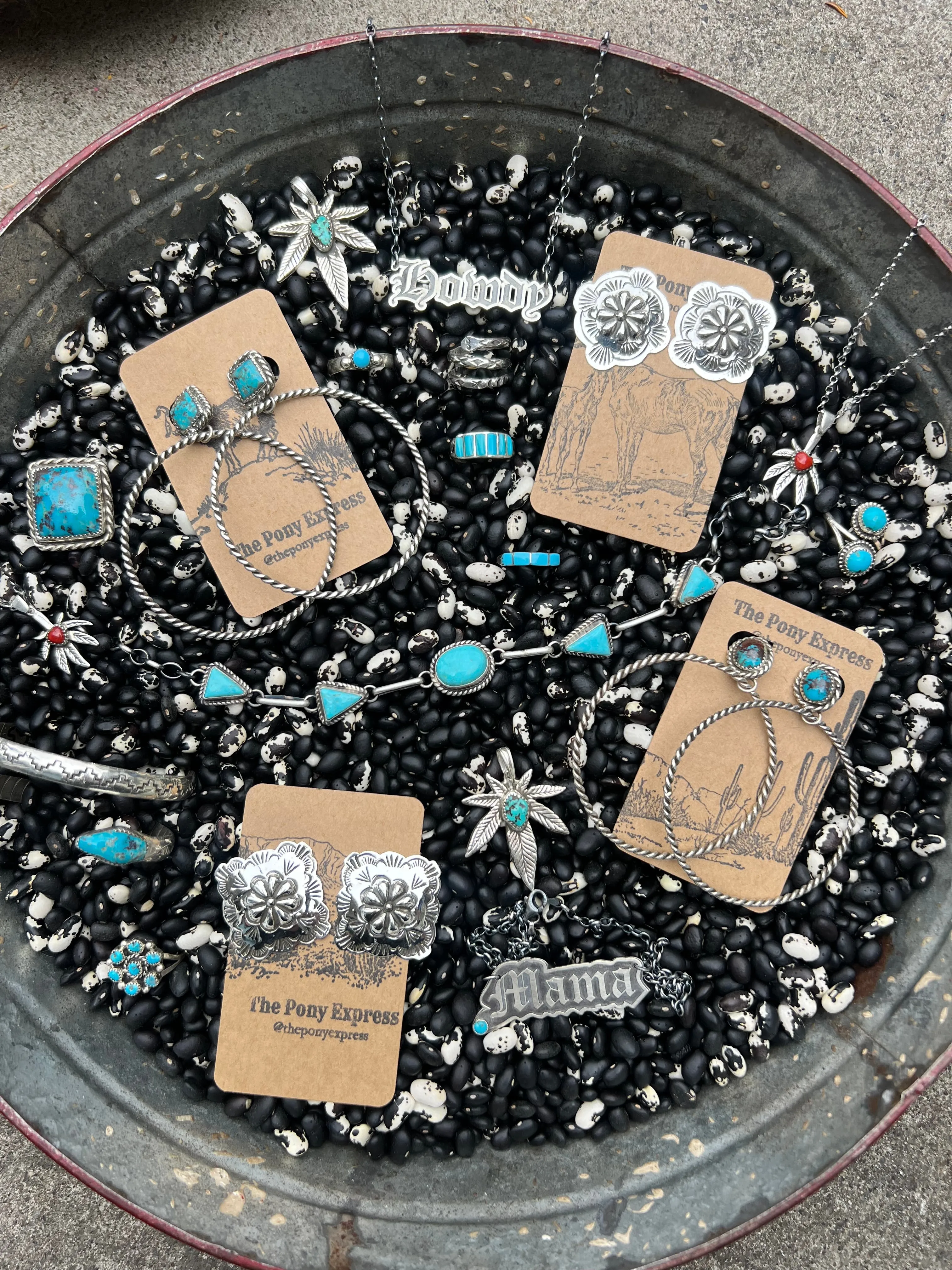 Lasso Turquoise Nugget Hoops