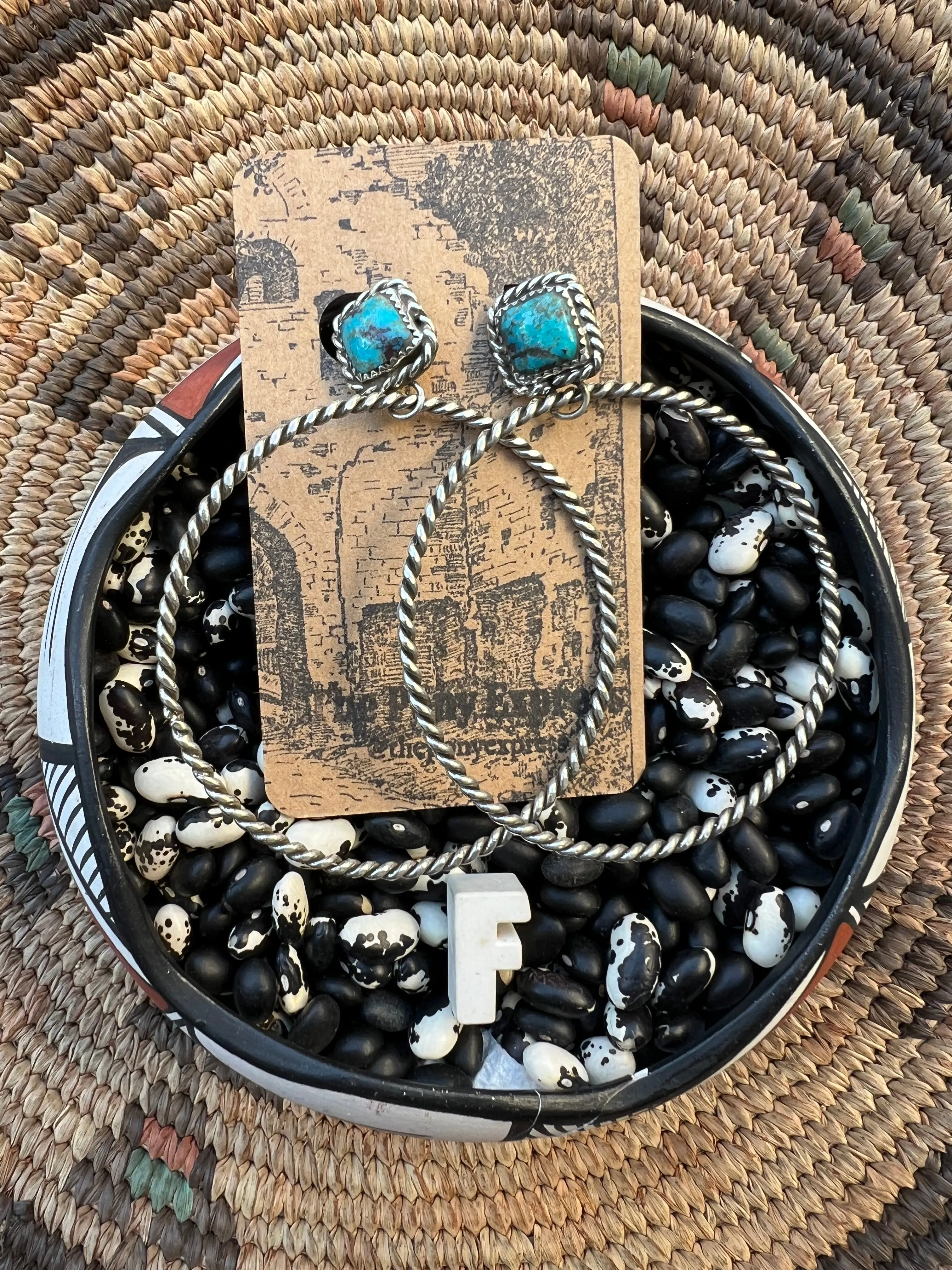 Lasso Turquoise Nugget Hoops