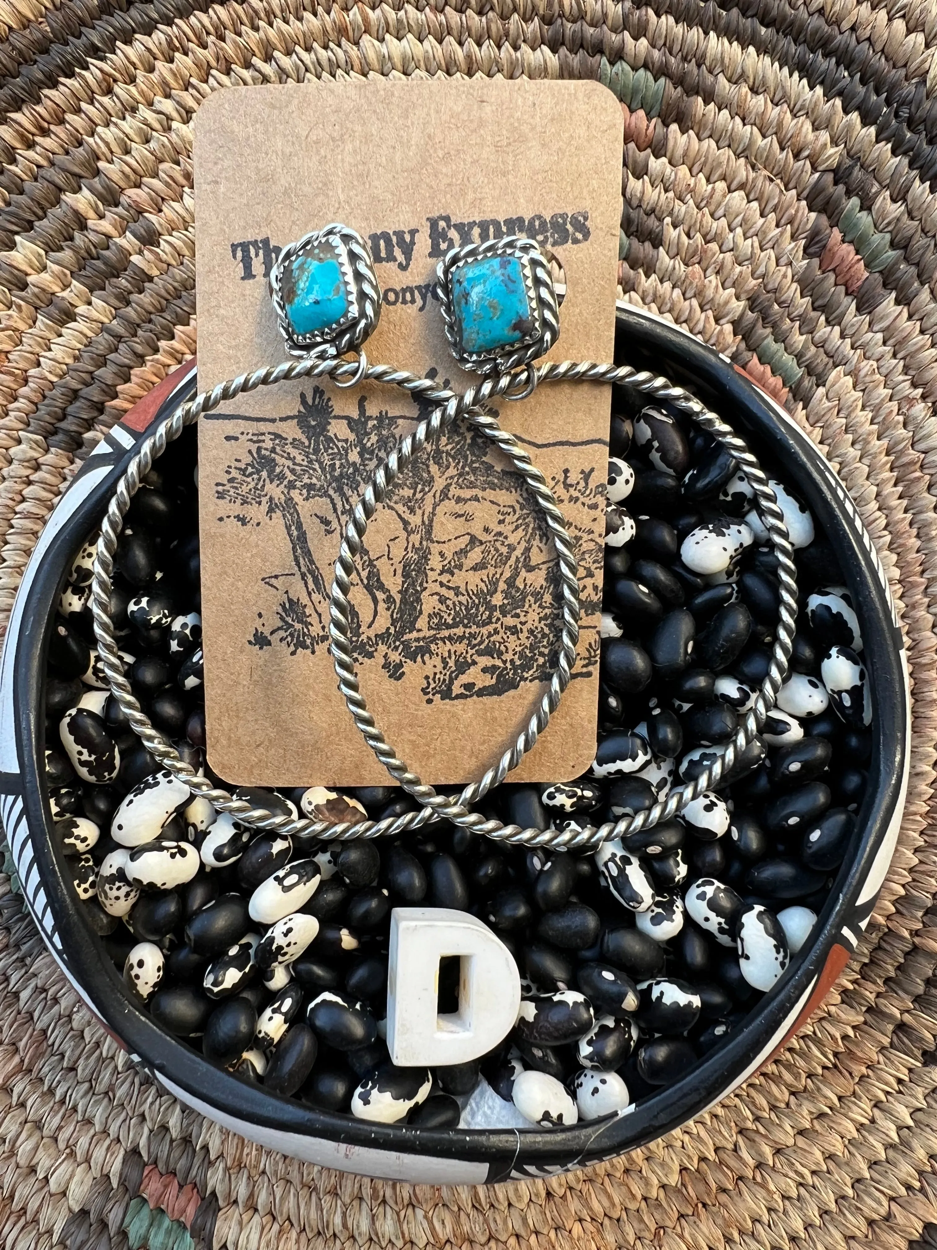 Lasso Turquoise Nugget Hoops