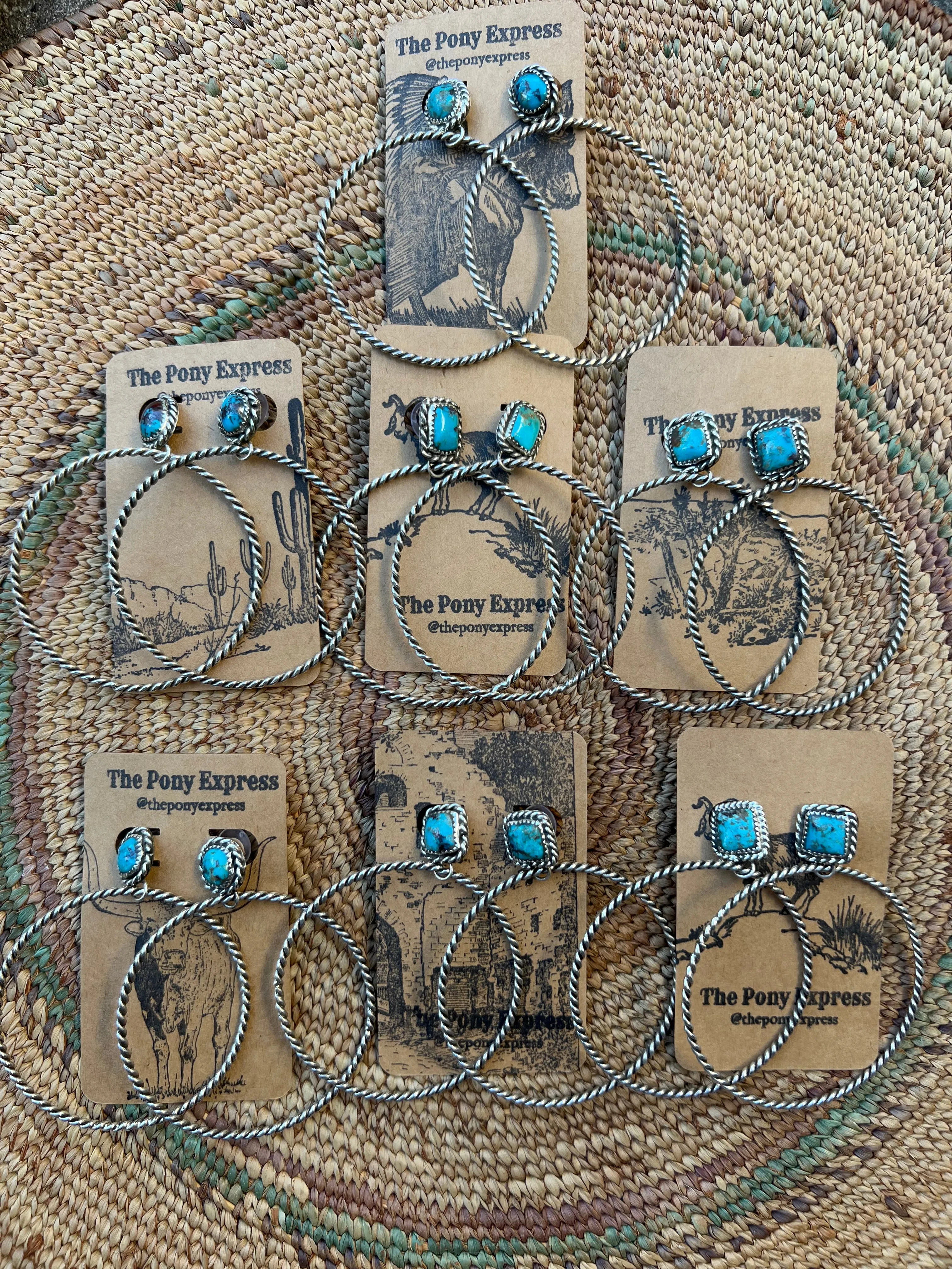 Lasso Turquoise Nugget Hoops
