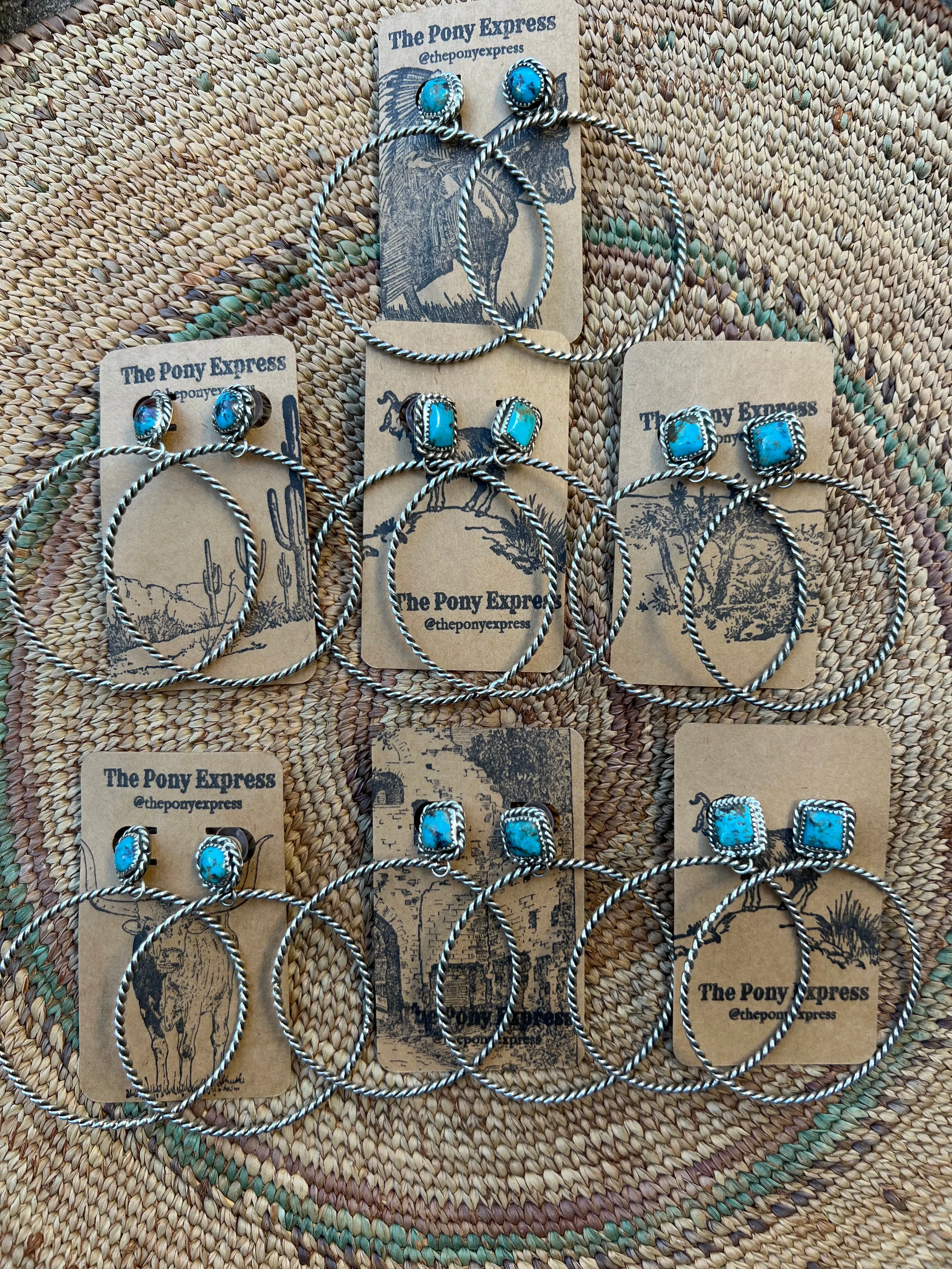 Lasso Turquoise Nugget Hoops