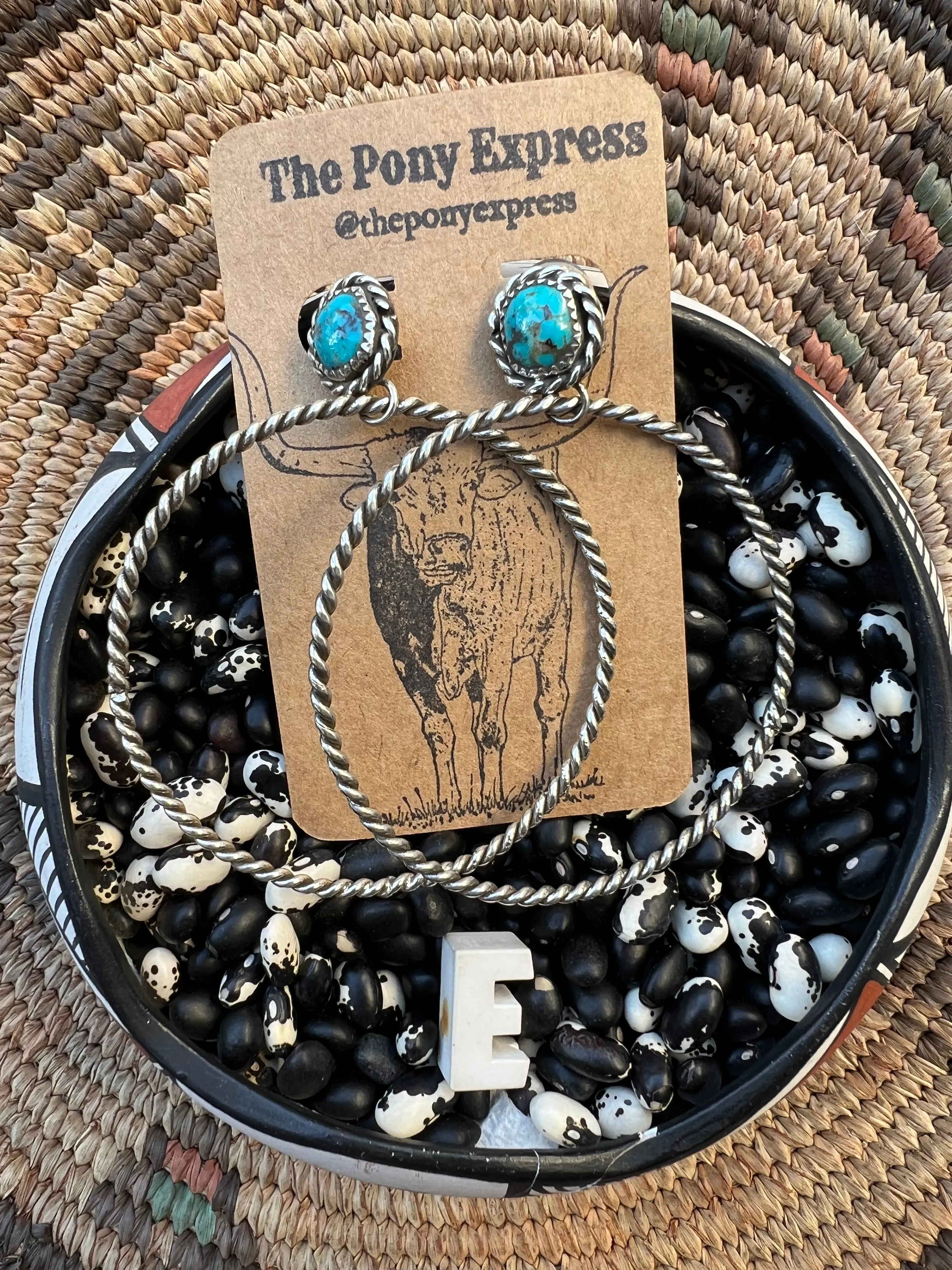 Lasso Turquoise Nugget Hoops
