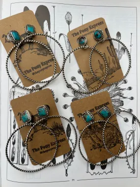 Lasso Turquoise Nugget Hoops