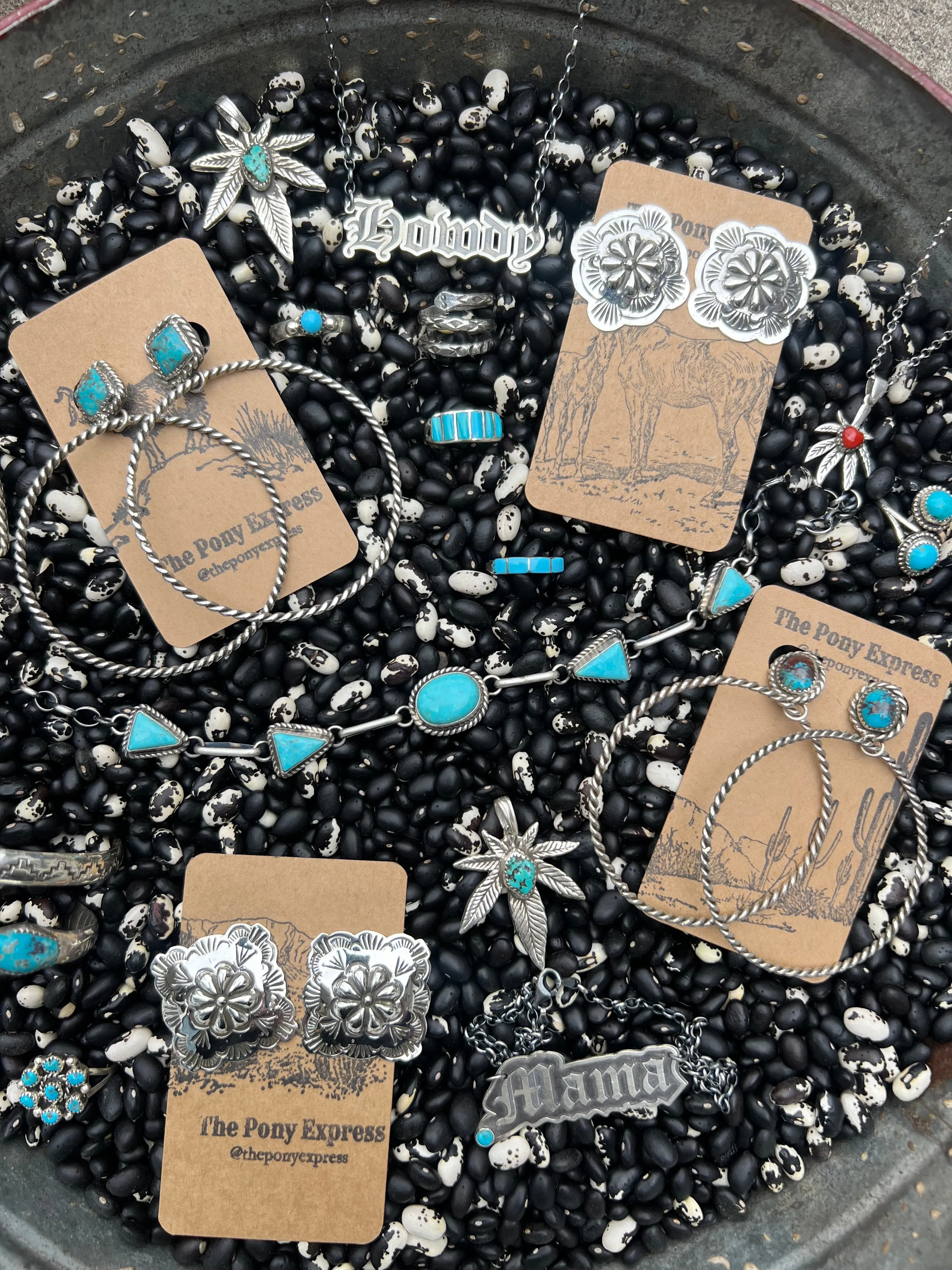 Lasso Turquoise Nugget Hoops