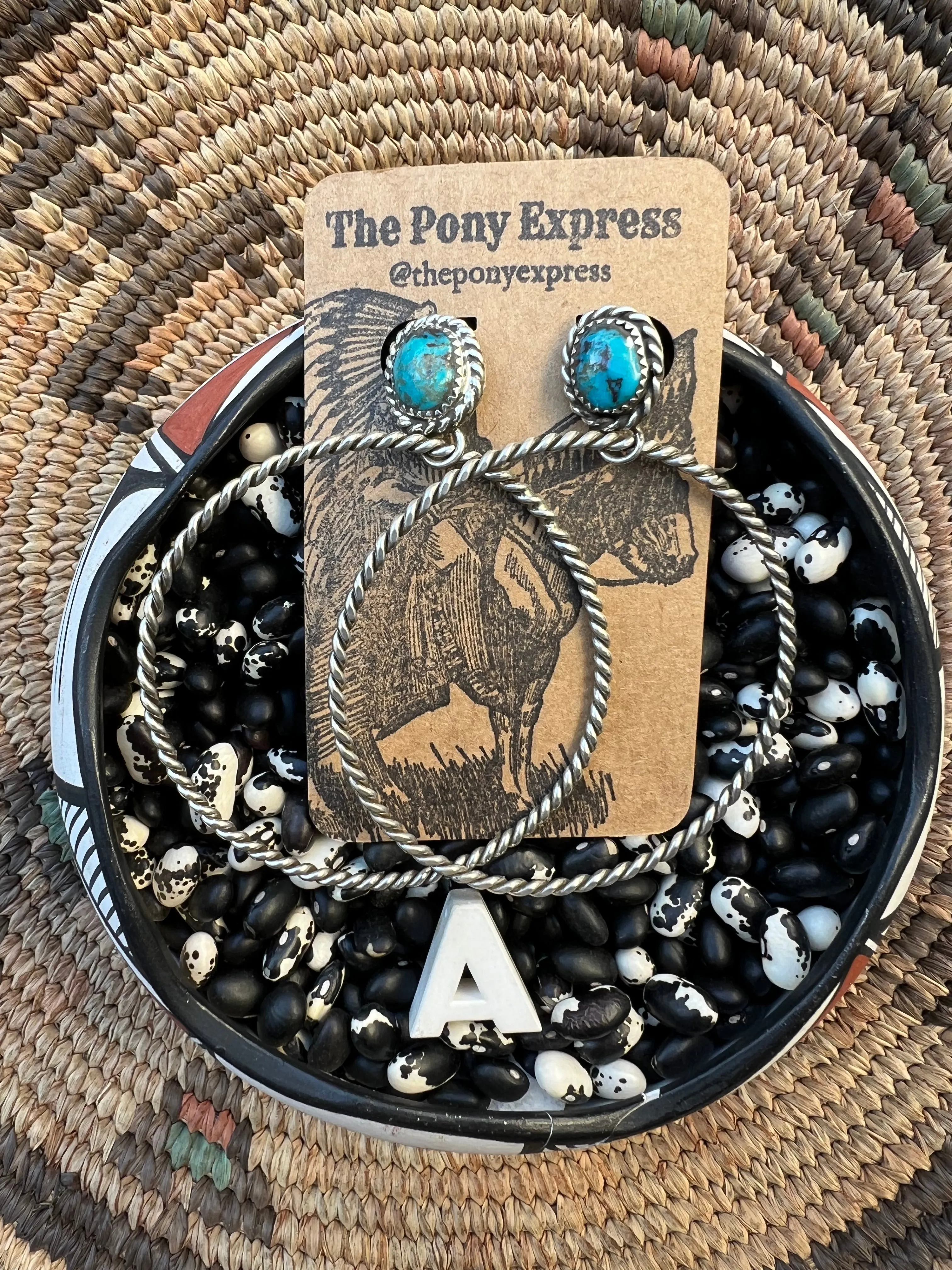 Lasso Turquoise Nugget Hoops