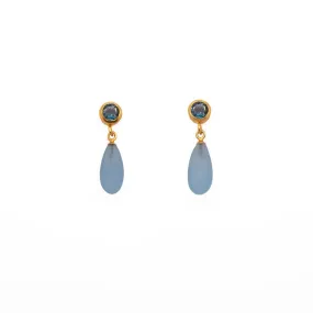 London Blue Topaz & Aquamarine Earrings 24K Fair Trade Gold Vermeil