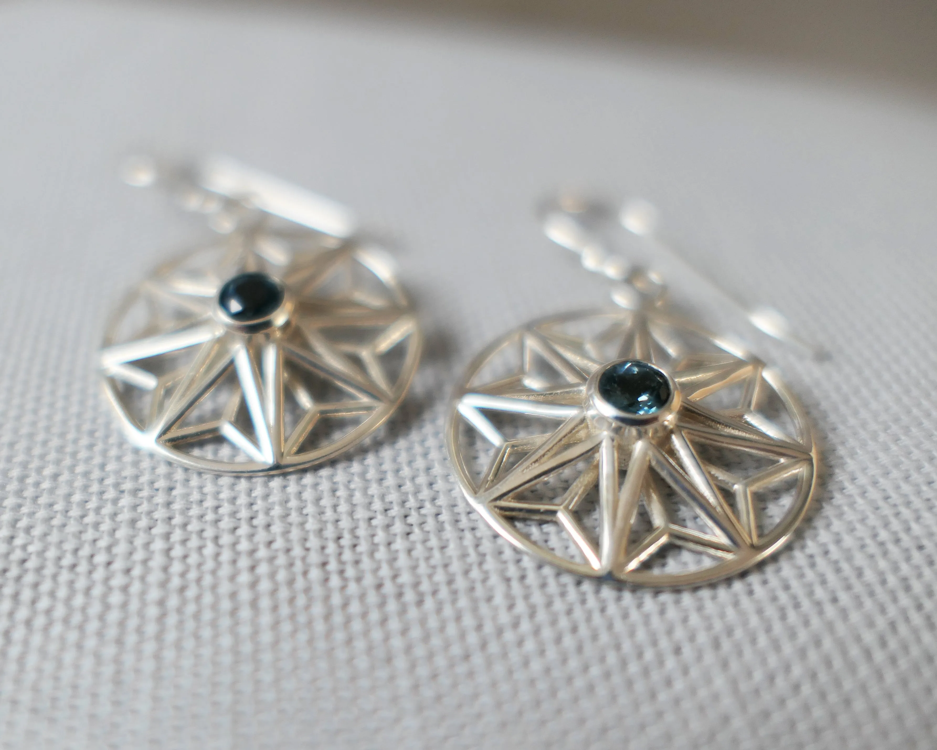 London Blue Topaz Sterling Silver Large Round Earrings