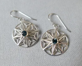 London Blue Topaz Sterling Silver Large Round Earrings
