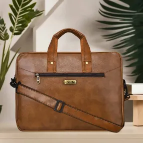 LOREM 10L Leather Messenger Bag For Men & Women (Tan, BG10)