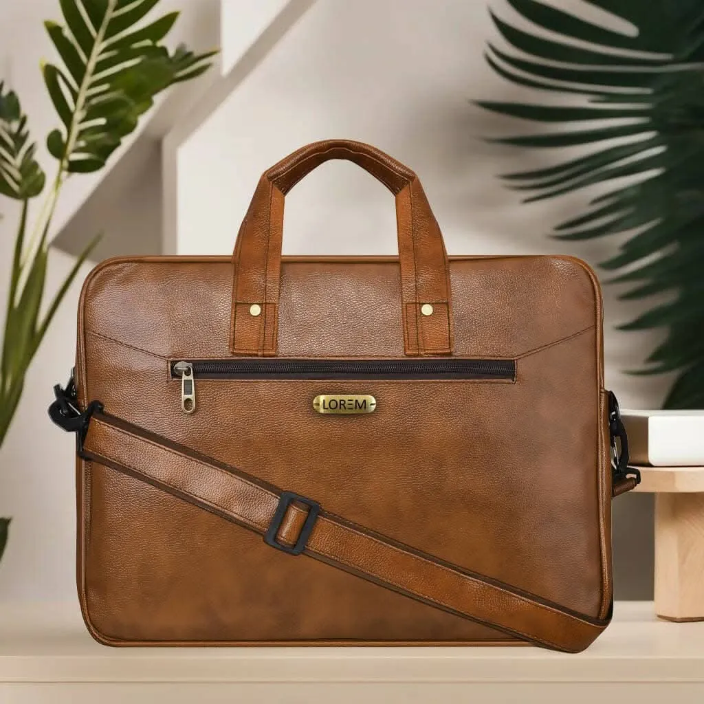 LOREM 10L Leather Messenger Bag For Men & Women (Tan, BG10)