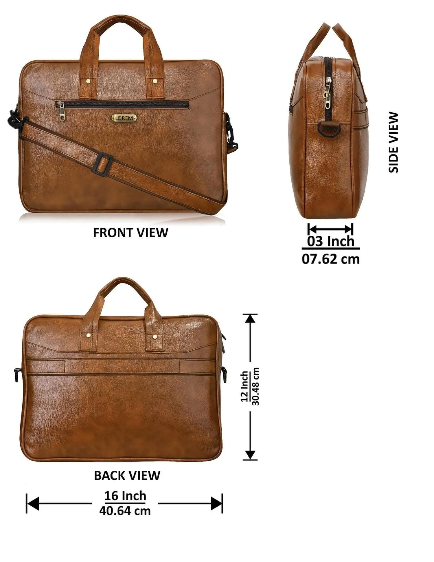 LOREM 10L Leather Messenger Bag For Men & Women (Tan, BG10)