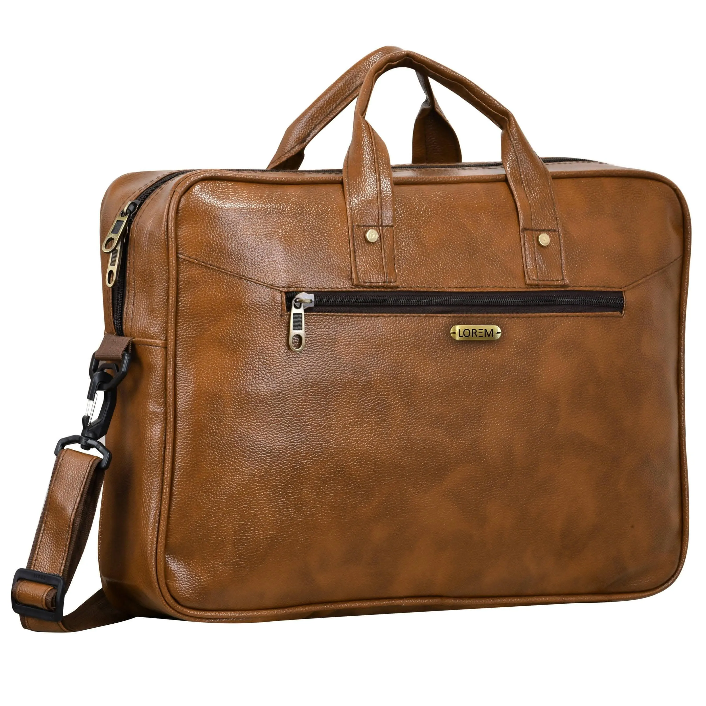 LOREM 10L Leather Messenger Bag For Men & Women (Tan, BG10)