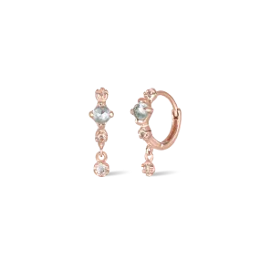 Lucine • Genuine Sky Blue Topaz Hoop Earrings