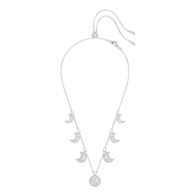 Luna Rhodium Plated White Moon Choker 5666178
