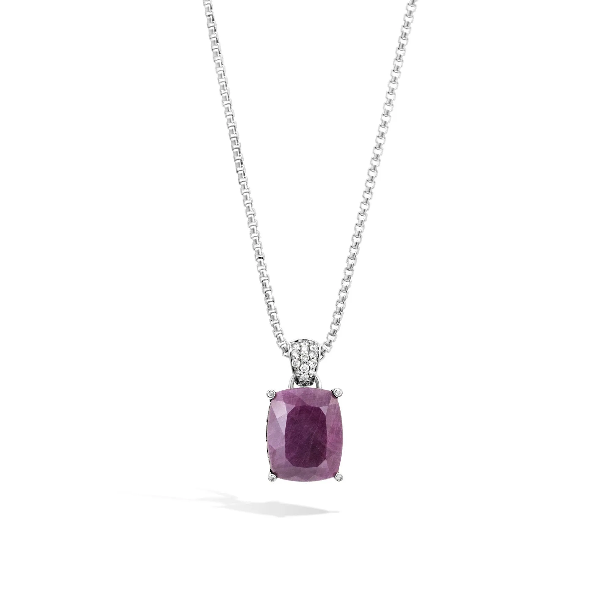 Magic Cut Indian Ruby & Diamonds Necklace