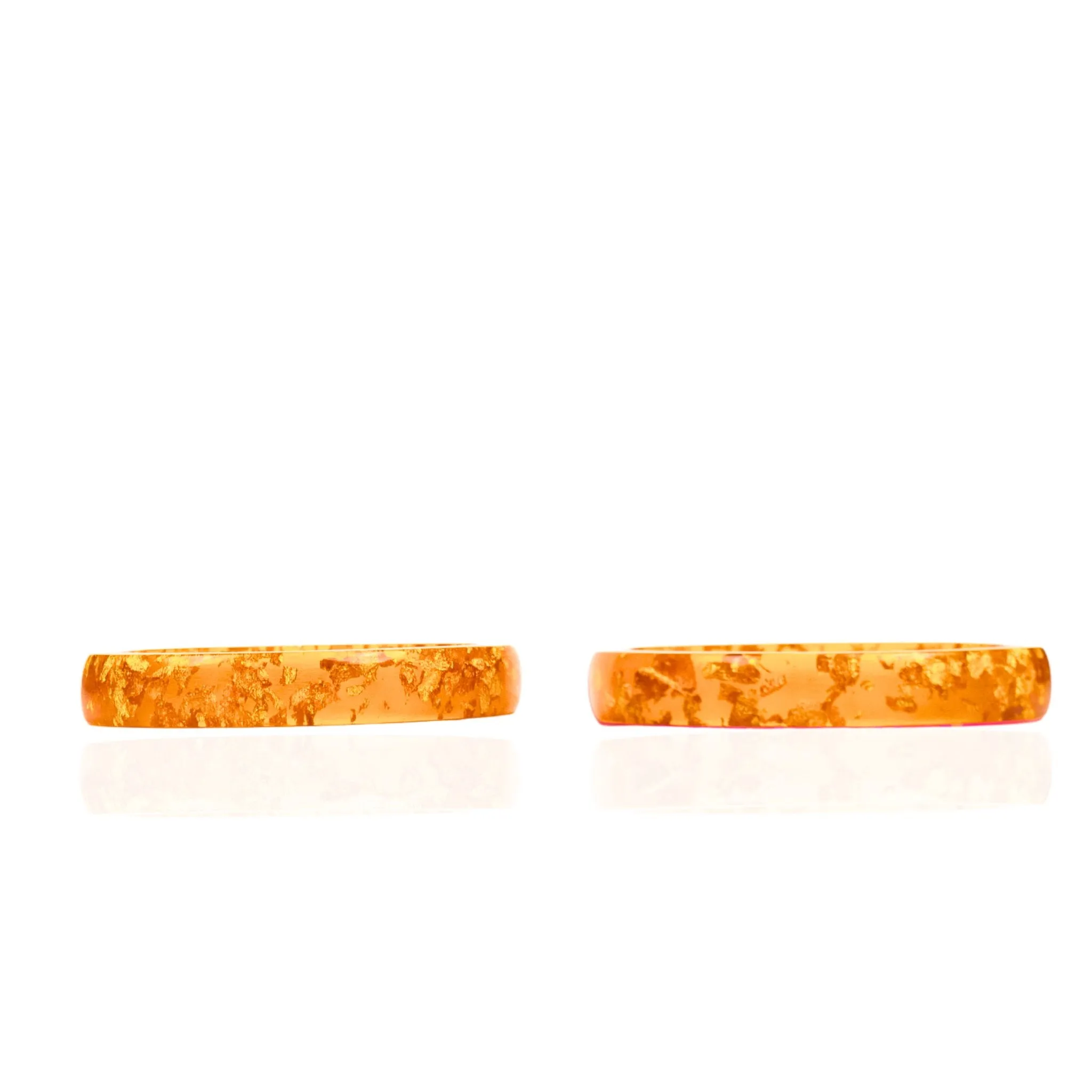 Malika 3pc Bangle Stack - Orange & Metallic Gold Fleck