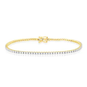 Meera Tennis Bracelet with 1.50ct of Laboratory Grown Diamonds in 9ct Yellow Gold