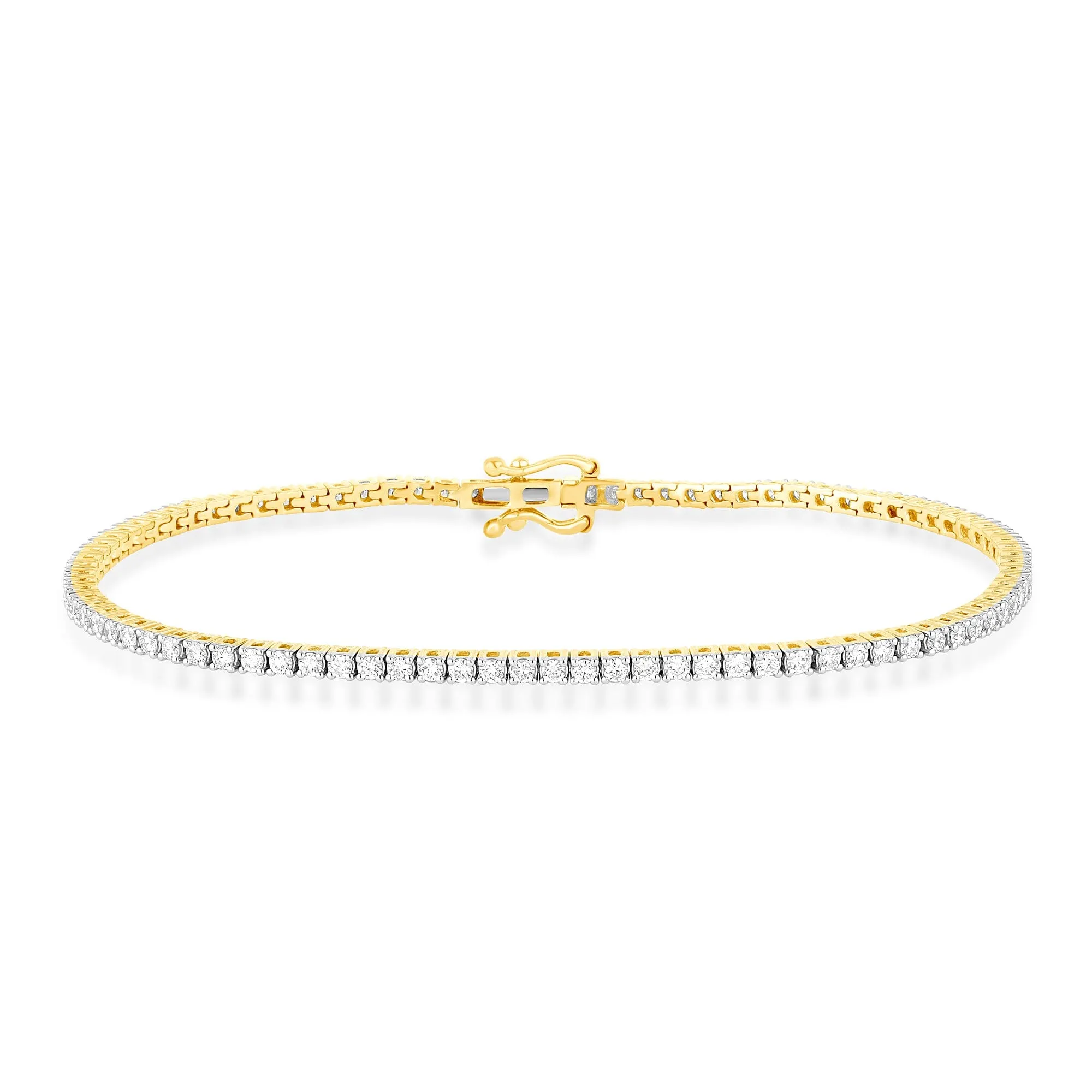 Meera Tennis Bracelet with 1.50ct of Laboratory Grown Diamonds in 9ct Yellow Gold