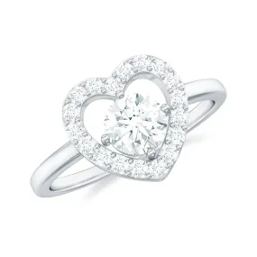 Minimal Heart Ring with Lab Grown Diamond