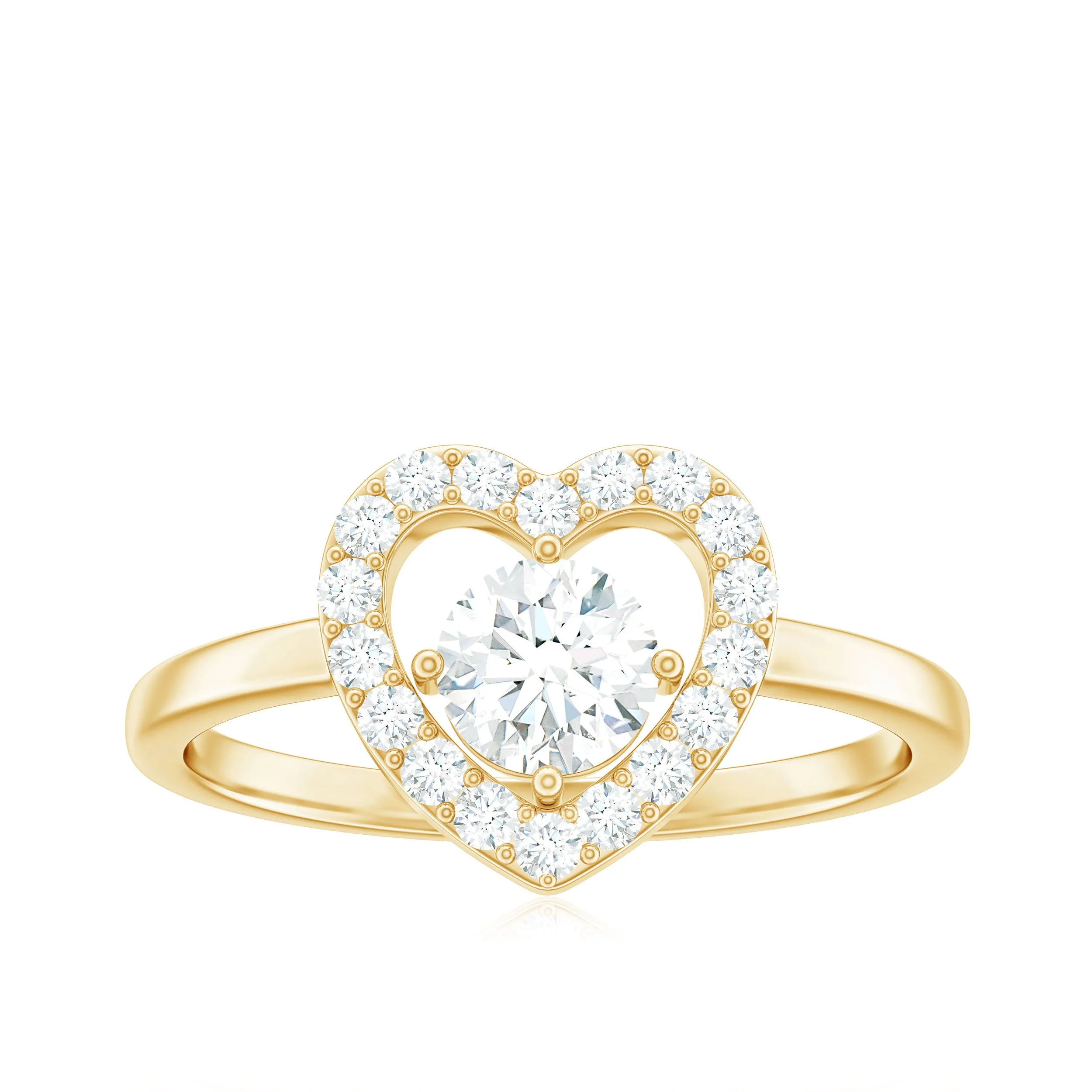 Minimal Heart Ring with Lab Grown Diamond