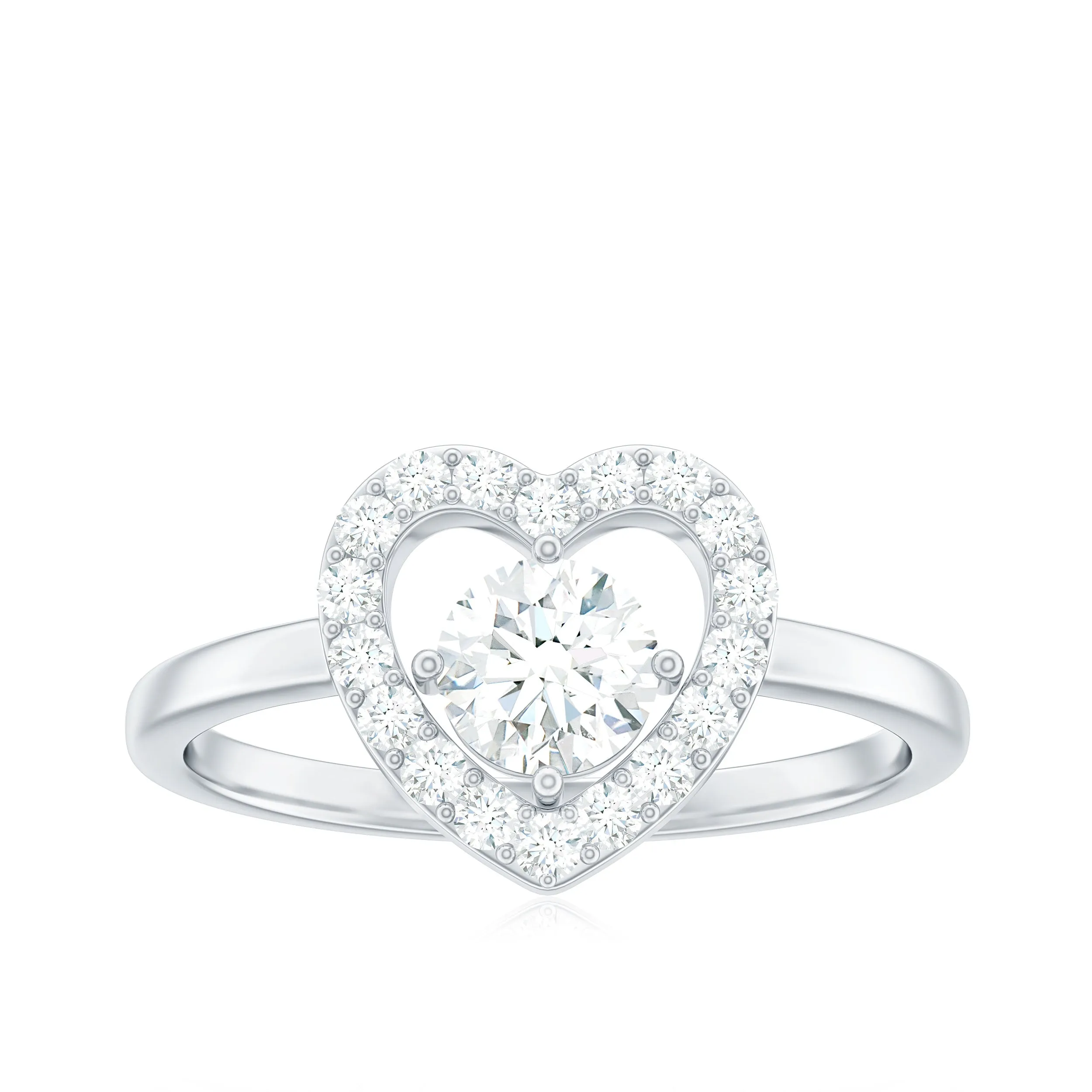 Minimal Heart Ring with Lab Grown Diamond