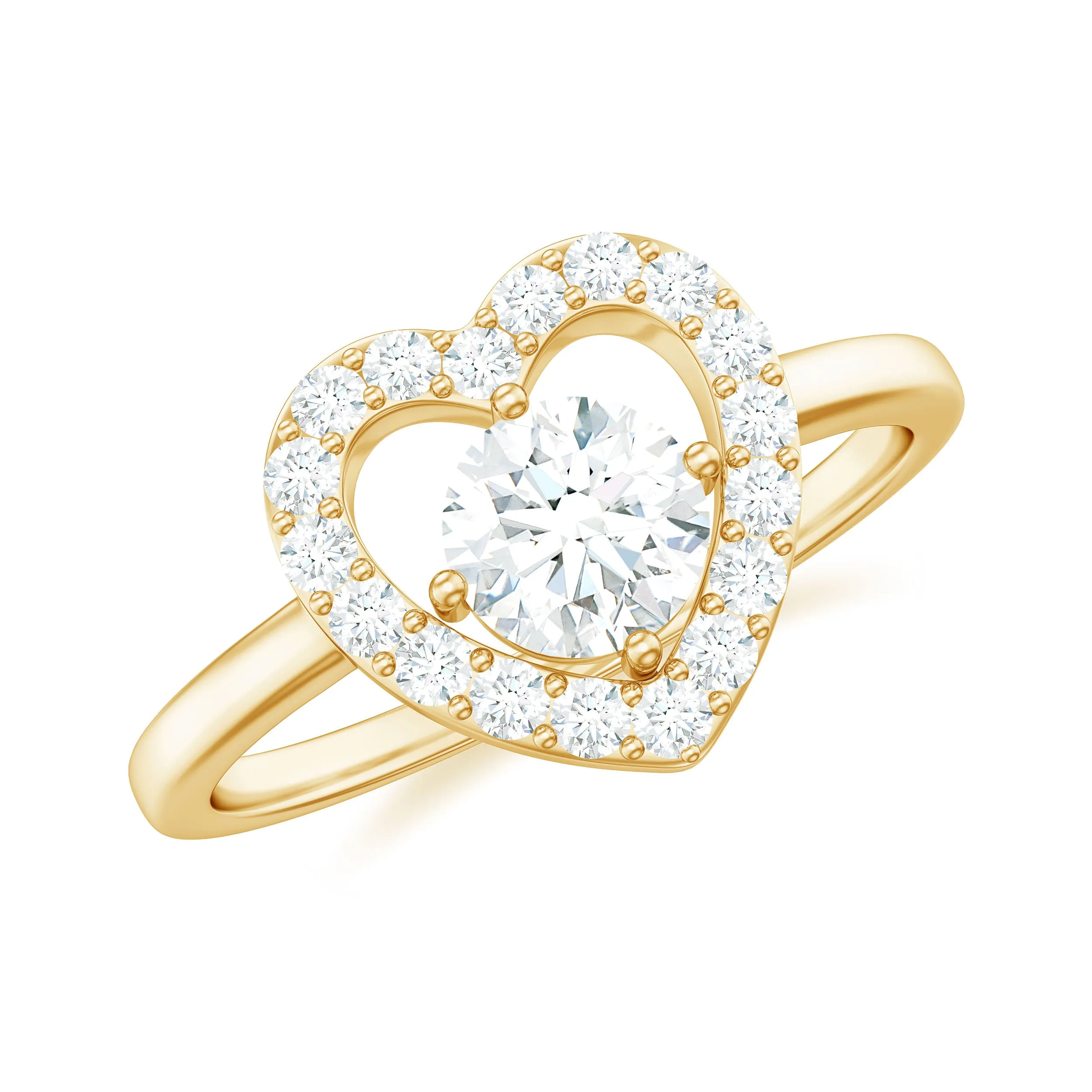 Minimal Heart Ring with Lab Grown Diamond