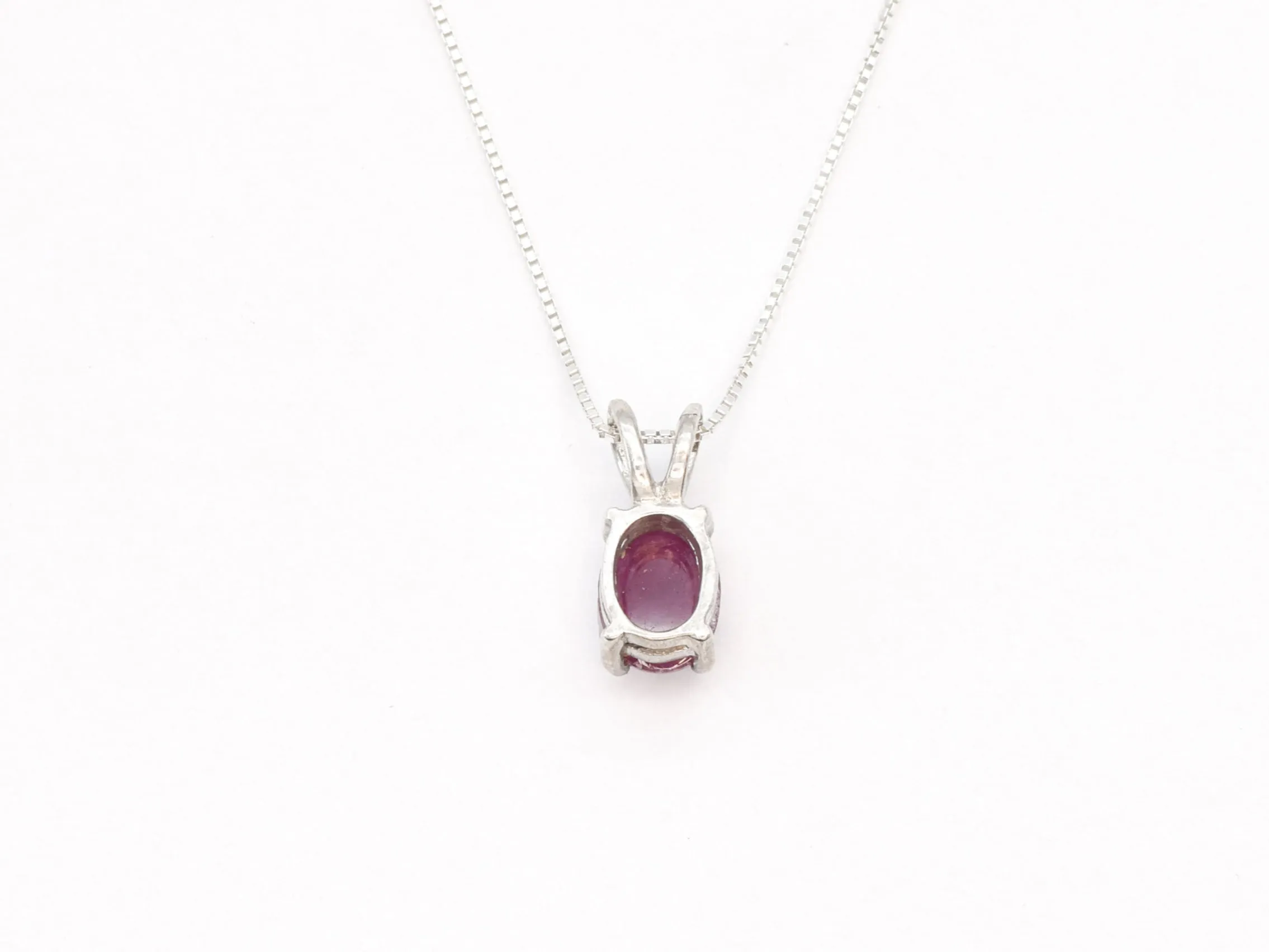 Minimalist Ruby Necklace - Red Solitaire Pendant - July Birthstone Necklace
