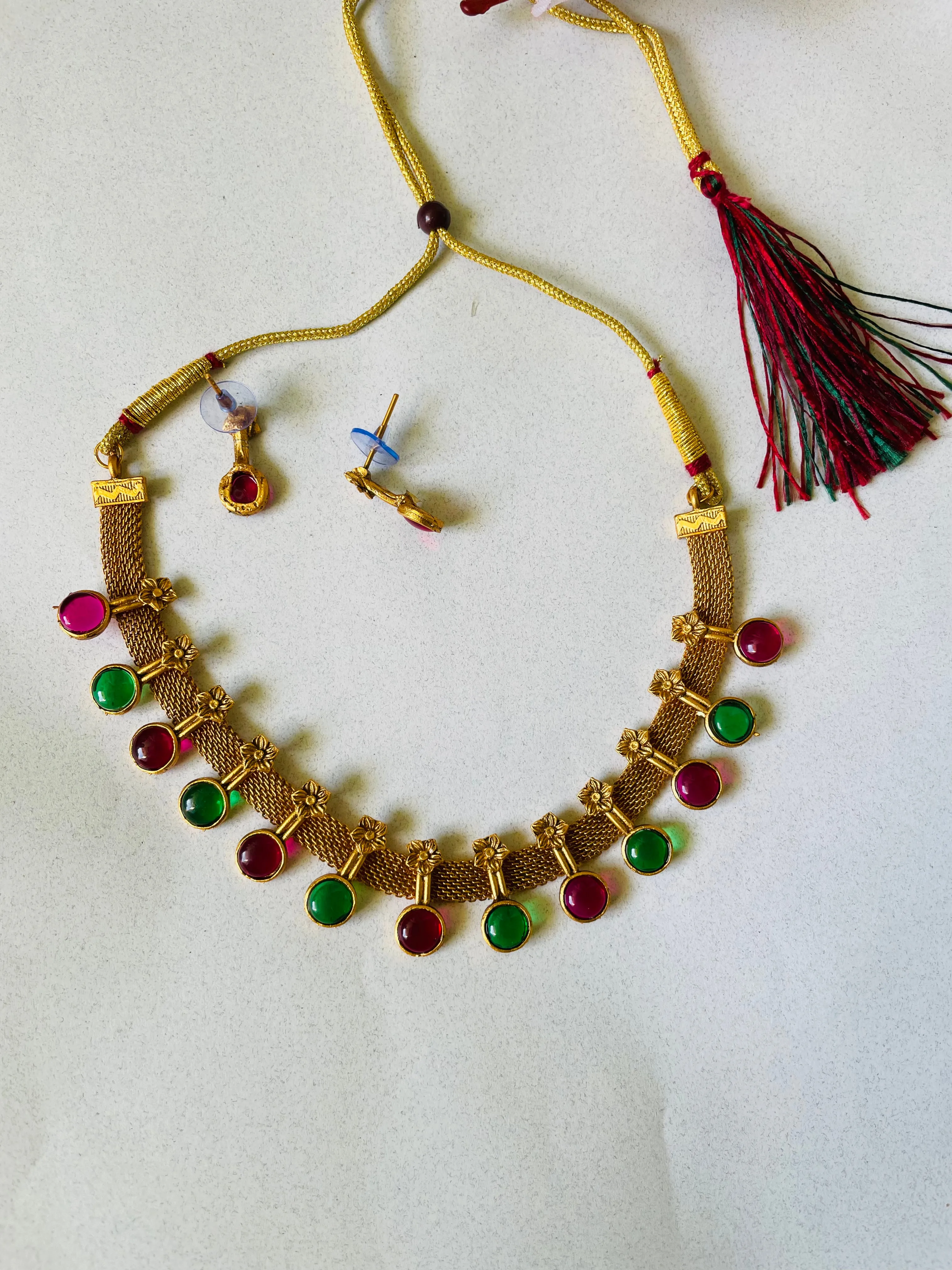 Multi stone flower Necklace