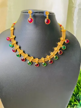 Multi stone flower Necklace
