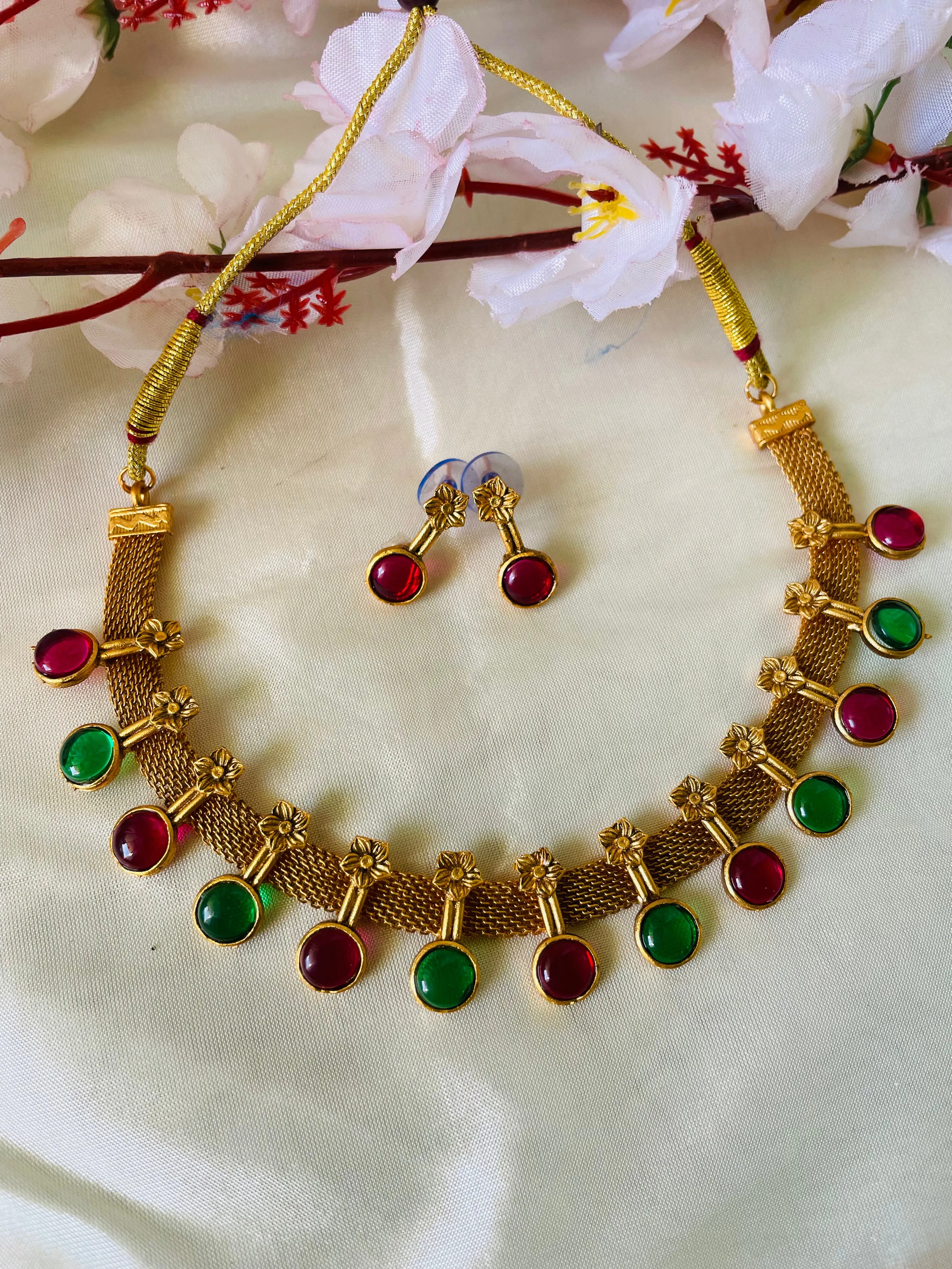 Multi stone flower Necklace