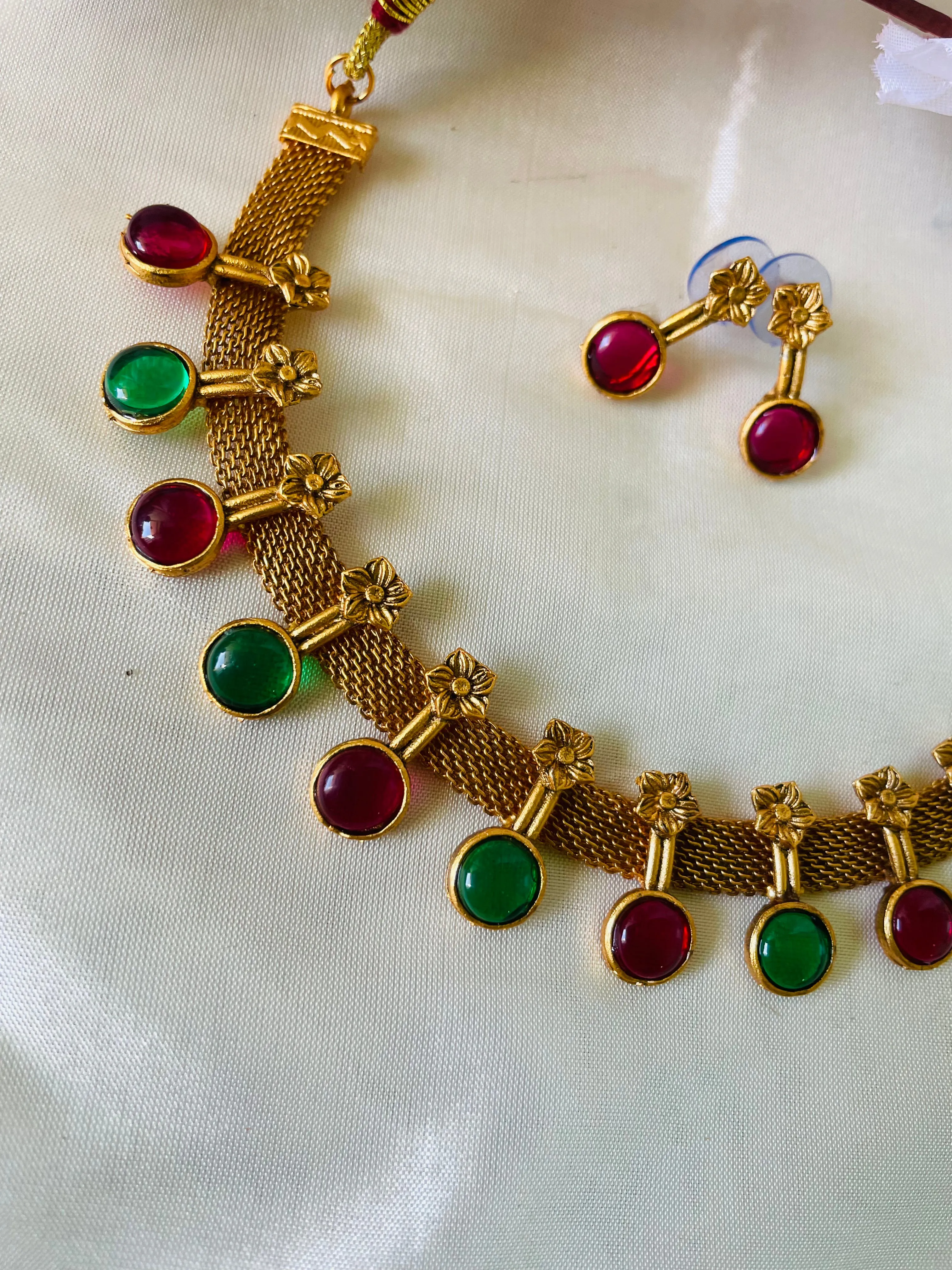 Multi stone flower Necklace