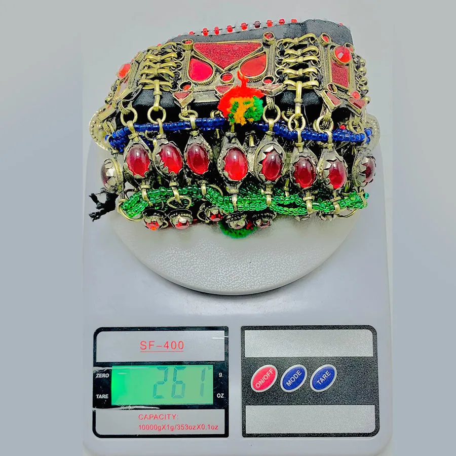 Multicolor Choker Necklace With Silver Dangling Coins
