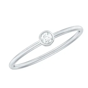 Natural Diamond Dainty Promise Ring in Bezel Setting