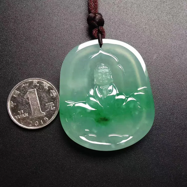 Natural Jade Pendant Jadeite Buddha Pendant PT205
