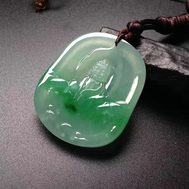 Natural Jade Pendant Jadeite Buddha Pendant PT205