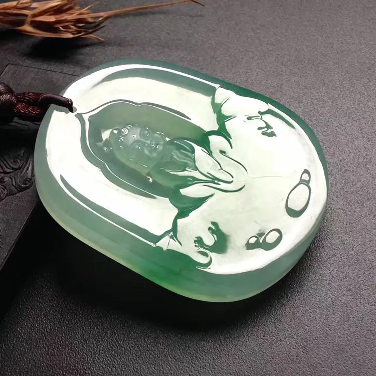 Natural Jade Pendant Jadeite Buddha Pendant PT205