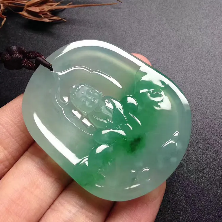 Natural Jade Pendant Jadeite Buddha Pendant PT205