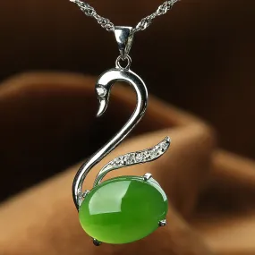 Natural Jade Pendant Nephrite Silver Pendant PT178
