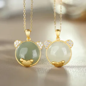 Natural Jade Pendant Nephrite Silver Pendant ZPT132